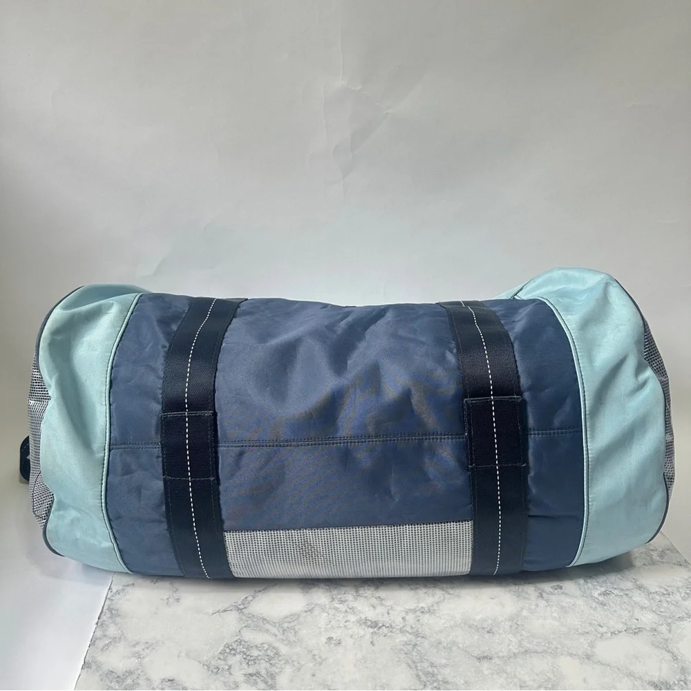 Vineyard Vines Blue Teal heavy duty nylon boat large travel weekender Duffel Bag